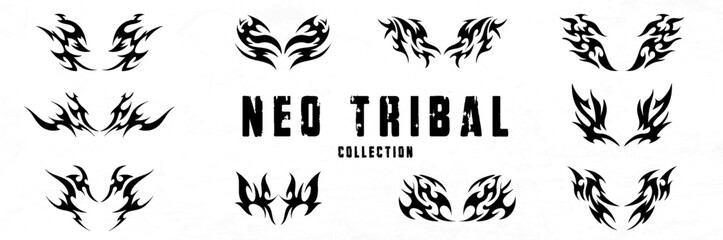 neo tribal contemporary tattoo set design