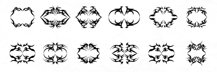 Fototapeta premium neo tribal contemporary tattoo set design