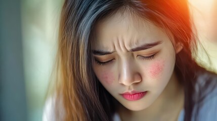 Fototapeta premium Emotional Portrait of a Woman in Thought