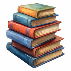 Fototapeta premium books stacked on white background