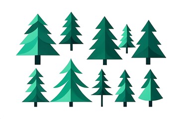 Obraz premium Minimalist Christmas Tree Design. Christmas décor. Vector flat illustration isolated on a white background.