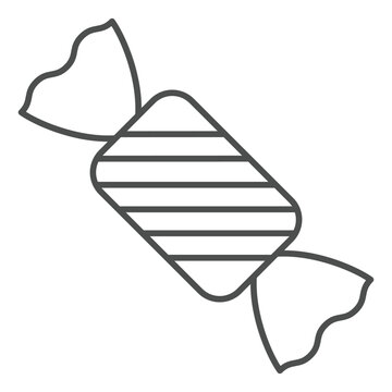 recommend clip art: Sweet candy thin line icon, halloween concept. Vector graphics. Candy sign on white background, outline style icon for mobile or web design.