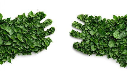 Nature's Path, footprints crafted from vibrant green leaves, symbolize a journey through lush landscapes, embodying growth and connection with earth.