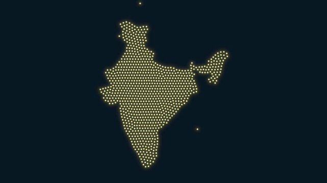 India Map Formed With Dots