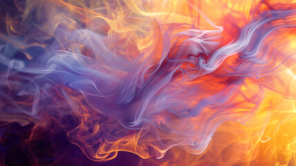 A colorful flame with blue and orange colors.