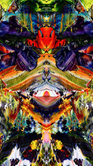 Fototapeta premium Abstract art background . Hand painting artwork on canvas .