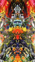 Fototapeta premium Abstract art background . Hand painting artwork on canvas .