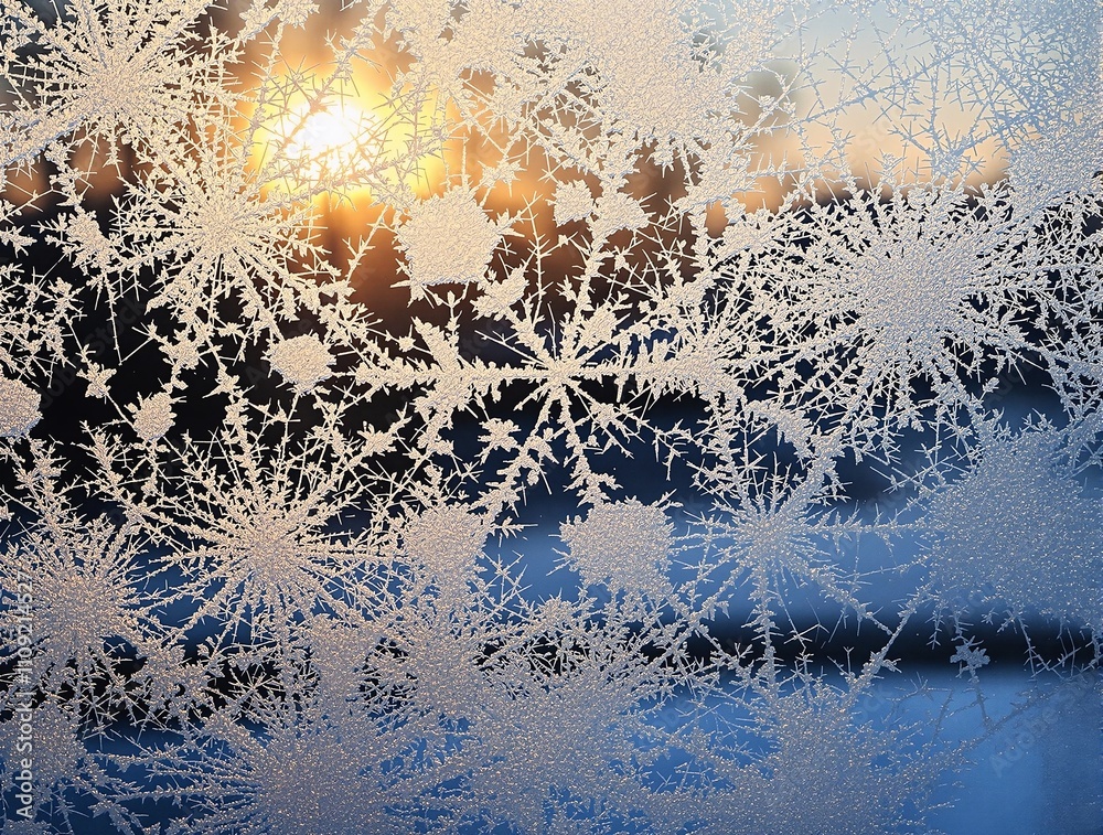 Aufkleber Frost patterns on a window