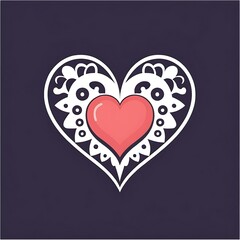 Valentine s Day heart illustration in a flat design style