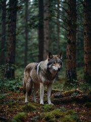 Obraz premium Wolf in the forest.
