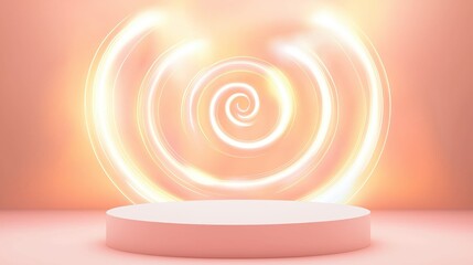 Obraz premium Stylish 3D Podium with Ample Empty Space for Creative Presentations