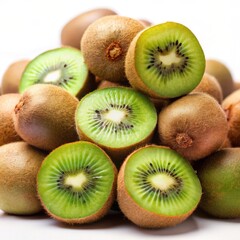 Fototapeta premium Fresh kiwi fruits displayed nature's bounty food photography bright studio close-up view healthy eating concept