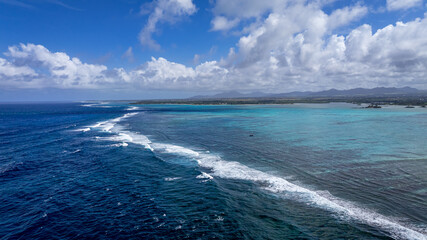 view of the sea from the beach, Mauritius
