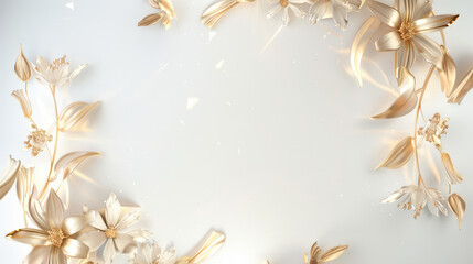 Obraz premium elegant golden frame elements on white background