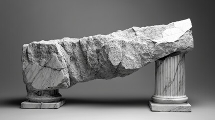 Broken Column Marble Sculpture Ruin Destruction History Architecture