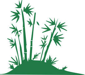 Obraz premium Bamboo plant silhouettes . Bamboo parts and section of branches and leaves shapes for design.