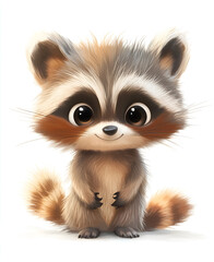 Obraz premium close up of a raccoon isolated on white