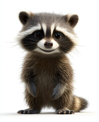 Fototapeta premium close up of a raccoon isolated on white