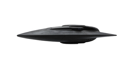 Futuristic flying saucer design in sleek style.