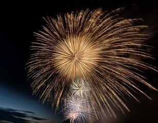 Naklejka premium Des feux d'artifice éclatants illuminant le ciel nocturne