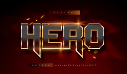 Gold Hero text style effect editable