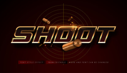 Shoot red gold text style effect editable