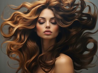Obraz premium Woman with flowing hair.