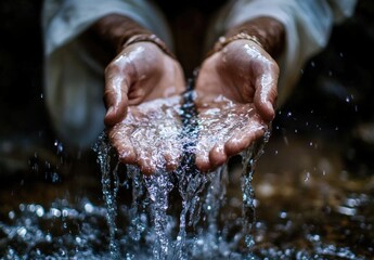 Fototapeta premium A symbolic representation of Jesus as the source of living waters.