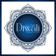 Diwali Celebration template. Diwali festival bokeh banner design. concept flat greeting card template invitation.