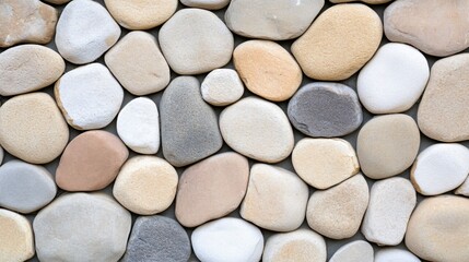 Natural textured pebbles arranged in a harmonious pattern for decorative use