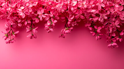 Fototapeta premium An aesthetically pleasing composition featuring a vibrant pink background.