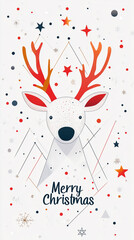 Christmas Reindeer Greeting The elegant "Merry Christmas" text adds a touch of holiday cheer, making it perfect for greeting cards, social media posts, and festive decorations.