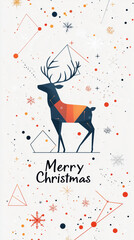 Christmas Reindeer Greeting The elegant "Merry Christmas" text adds a touch of holiday cheer, making it perfect for greeting cards, social media posts, and festive decorations.