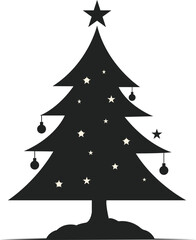 Minimal Christmas Tree Vector Silhouette Design