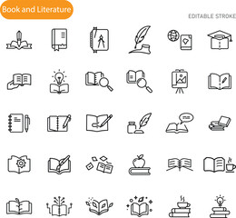 Books, Literature, Education, Reading, Writing, Knowledge, Learning, Icons, Study, Symbols