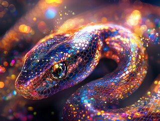 Fototapeta premium Abstract glittering snake wallpaper