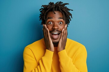 A Man Wearing Yellow Expresses Amazement