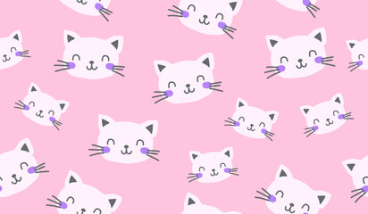 Cute cats pattern background vector design