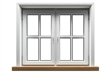 Obraz premium a photostock of a Modern and minimal house window for interior decoration isolated on background, open office glass window frame
