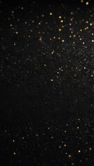 Festive black glitter  vertical background with gold glitter and confetti for  celebration