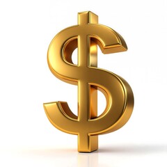 Obraz premium 3d gold dollar sign, 3d golden dollar sign 