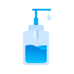 Disinfection and Hand Sanitizer Icon Flat Design.