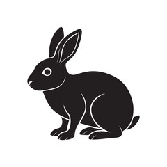 Obraz premium Rabbit silhouette vector, black and white silhouette, vector and illustration isolated on white background,&nbsp;black&nbsp;and&nbsp;white