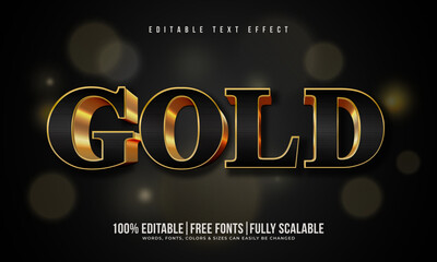 Golden editable 3d text effect, luxury gold typography, business logotype or corporate symbol mockup with bokeh, shiny metal, glitter light, grunge texture and royal background. Gold social media logo