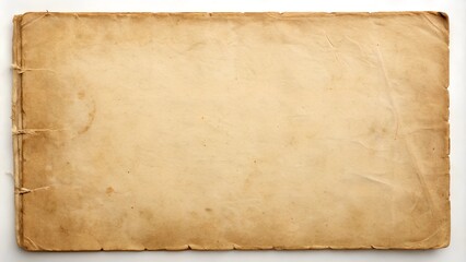 An aged, textured sheet of brown paper with visible creases and worn edges, on white background