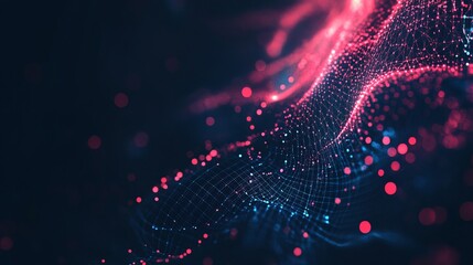 Obraz premium Digital Technology Background Featuring Futuristic Geometric Shapes