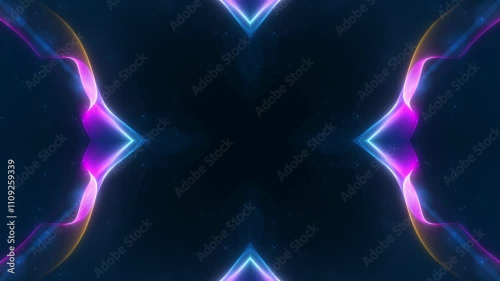 Wall mural abstract psychedelic motion graphic. fluid kaleidoscope effect. seamless 4k loop