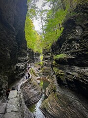 Fototapeta premium Wandering through the canyon (Watkins Glen State Park, New York, USA)