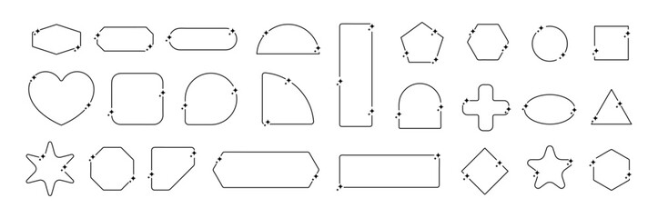 set of banner shape element