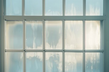 Fototapeta premium White Turbid Glass Window Background with Grain Suitable for Color Cast and Overlay.